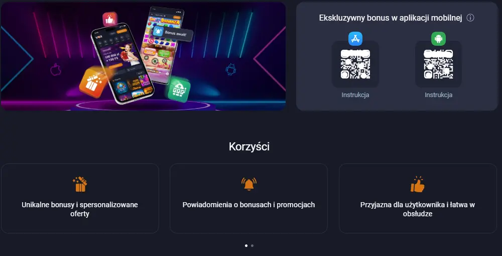 Aplikacja mobilna Vox Casino na Android APK i iOS App Store – sloty, BLIK i powiadomienia push